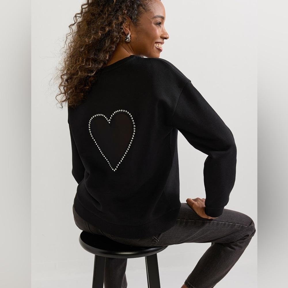 Melinda embellished Black Heart sweatshirt